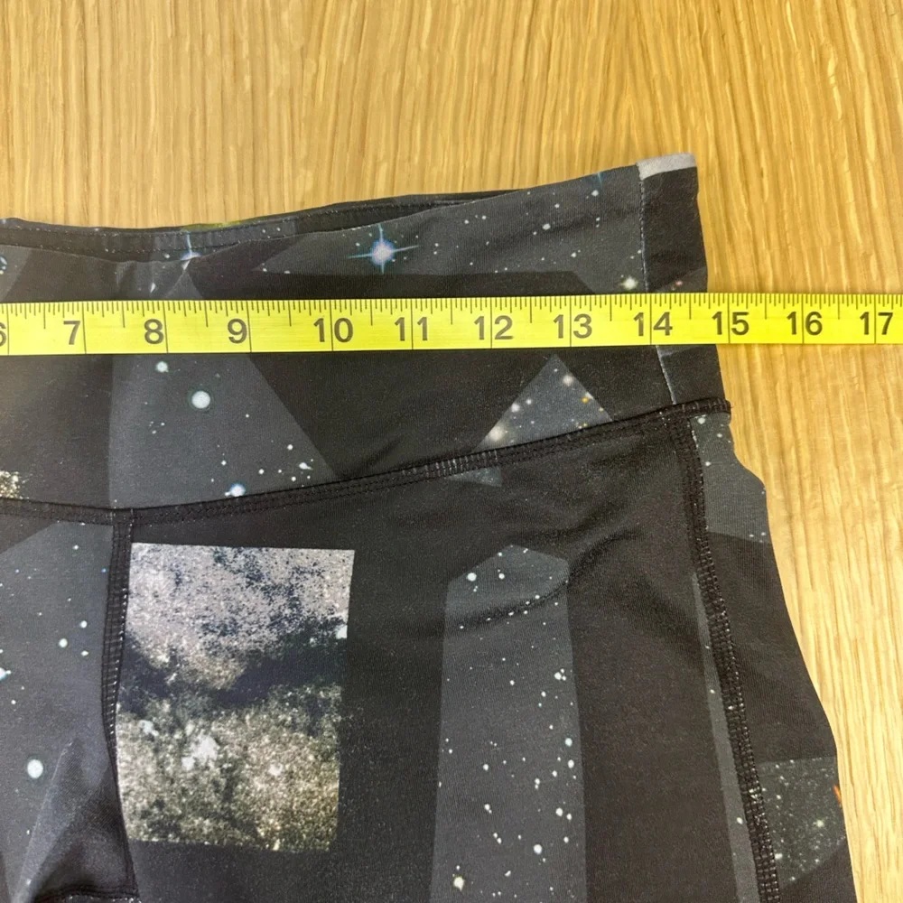 ALO YOGA, Godess Leggings, Green, Black, Galaxy Print, Small